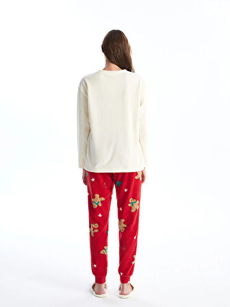 Bisiklet Yaka Yılbaşı Temalı Kadın Pijama Takımı_W4AP56Z8-LTP_8684142971552_M