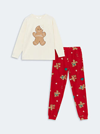 Bisiklet Yaka Yılbaşı Temalı Kadın Pijama Takımı_W4AP56Z8-LTP_8684142971613_XL