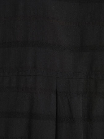 LCW Vision Siyah Kendinden Desenli Uzun Kollu Oversize Kadın Gömlek