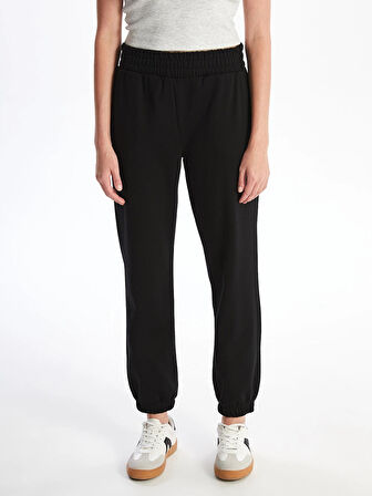 XSIDE Siyah Beli Lastikli Kadın Kalın Jogger Eşofman Altı