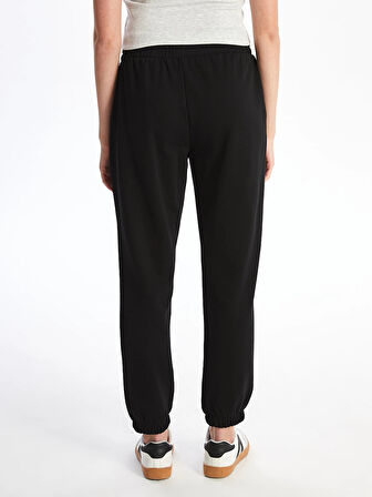 XSIDE Siyah Beli Lastikli Kadın Kalın Jogger Eşofman Altı