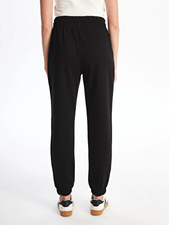 XSIDE Siyah Kadın Beli Lastikli Düz Jogger Eşofman Altı