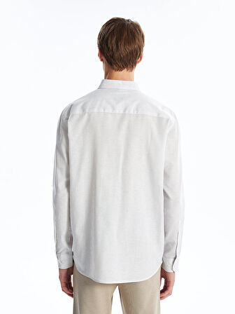 SOUTHBLUE Gri Slim Fit Uzun Kollu Poplin Erkek Gömlek