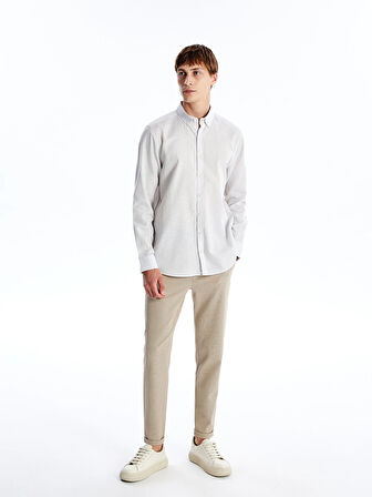 SOUTHBLUE Gri Slim Fit Uzun Kollu Poplin Erkek Gömlek