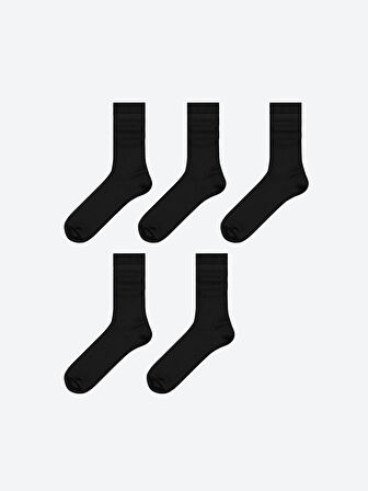 LCW ACCESSORIES Siyah Bambu Erkek Soket Çorap 5'li