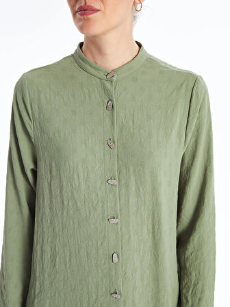 LCW Grace YEŞİL Kadın Düz Gömlek Tunik