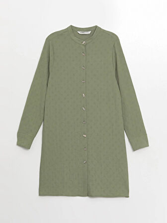 LCW Grace YEŞİL Kadın Düz Gömlek Tunik