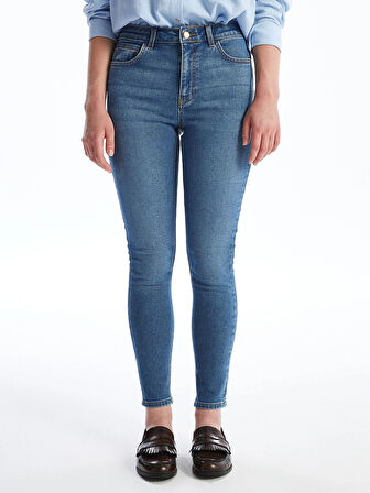LCW Jeans Indigo Yüksek Bel Push Up Kadın Jean Pantolon