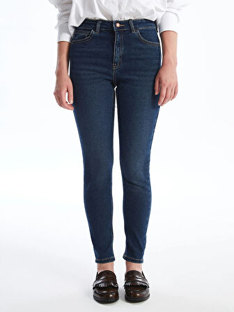 LCW Jeans Indigo Yüksek Bel Push Up Kadın Jean Pantolon