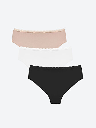 LCW DREAM PEMBE Düz Hipster Külot 3'lü Paket