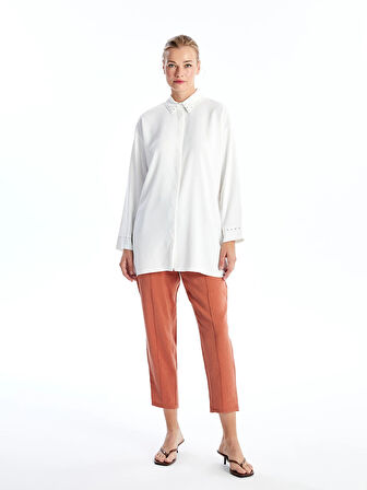 LCWAIKIKI Classic EKRU Parlak Taşlı Kadın Gömlek Tunik