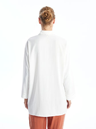 LCWAIKIKI Classic EKRU Parlak Taşlı Kadın Gömlek Tunik