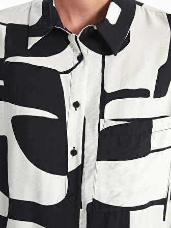 LCWAIKIKI Classic SİYAH Desenli Kadın Gömlek Tunik