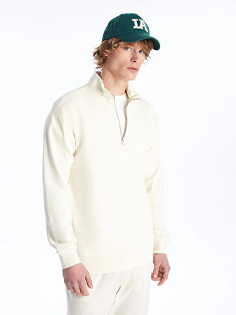 LCW Casual BEJ Dik Yaka Uzun Kollu Erkek Sweatshirt