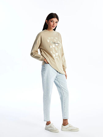 LCW Modest Mavi Mom Fit Kadın Jean Pantolon