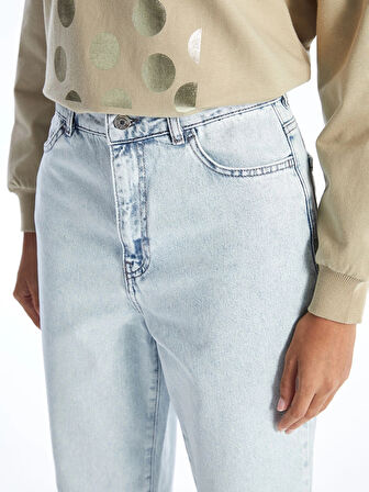 LCW Modest Mavi Mom Fit Kadın Jean Pantolon