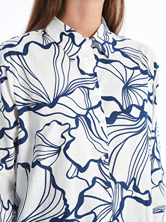 LCWAIKIKI Classic EKRU Desenli Kadın Gömlek Tunik