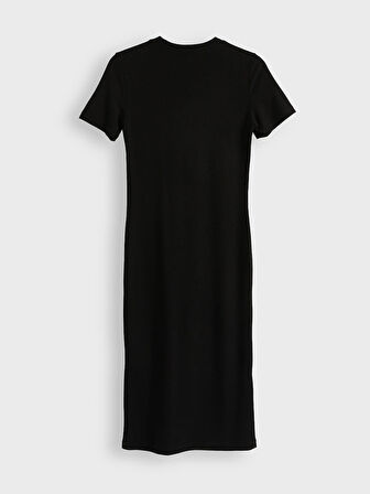 LCW Vision Siyah Bisiklet Yaka Bodycon Elbise