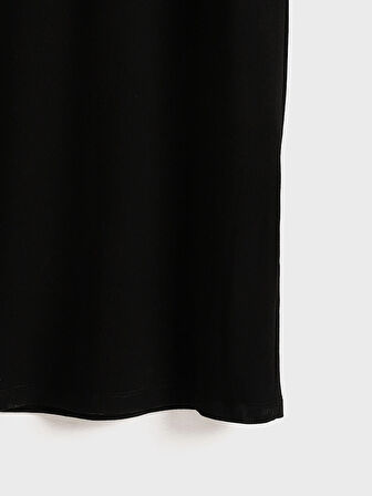 LCW Vision Siyah Bisiklet Yaka Bodycon Elbise