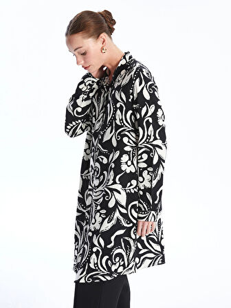 LCWAIKIKI Classic EKRU Desenli Kadın Gömlek Tunik