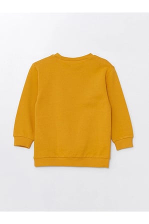 LCW Kids  Bisiklet Yaka Kalın Baskılı Erkek Çocuk Sweatshirt