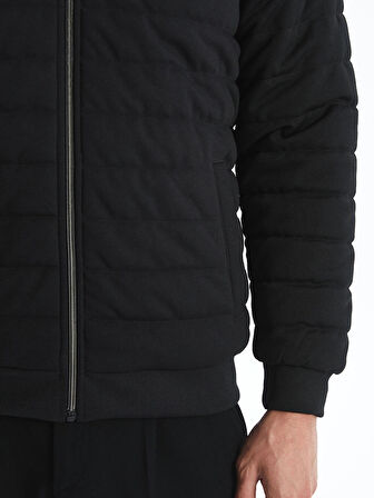 LCW Vision Siyah Slim Fit Dik Yaka Erkek Mont