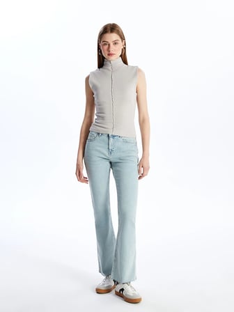 LCW Jeans Indigo Mars Flare Kadın Jean Pantolon