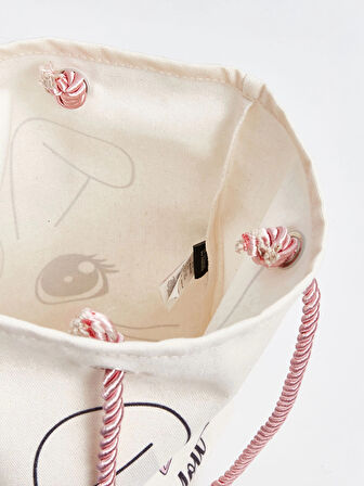 LCW ACCESSORIES EKRU Tavşan Baskılı Kız Çocuk Plaj Çantası