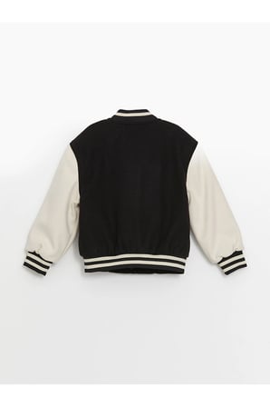 LCW Kids Yeni Siyah Nakışlı Kız Çocuk Bomber Mont