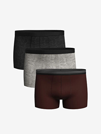 LC WAIKIKI Siyah Standart Kalıp Pamuklu Esnek Erkek Boxer 3'lü