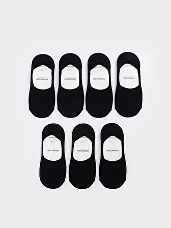 LCW ACCESSORIES Siyah Düz Erkek Babet Çorap 7'li