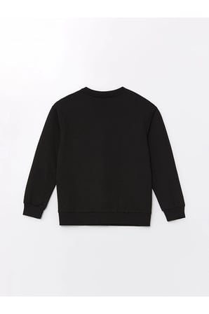 LCW Kids Bisiklet Yaka Nakışlı Uzun Kollu Kız Çocuk Sweatshirt
