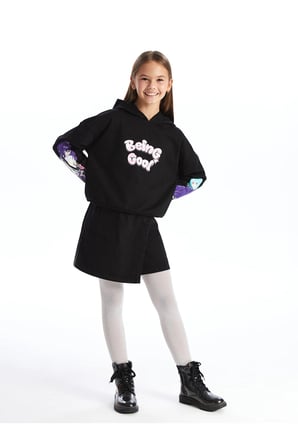 Lcw Kapüşonlu Kız Çocuk Kalın Sweatshirt