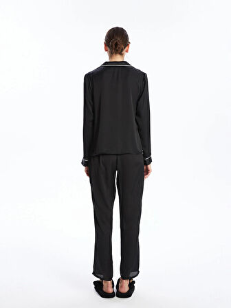 LCW DREAM Siyah Gömlek Yaka Kadın Pijama Takımı