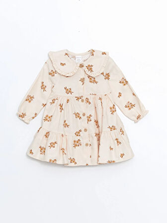 Bebe Yaka Çiçekli Kız Bebek Elbise_W4DC60Z1-LQA86841441613959-12 Ay