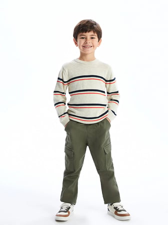 Lcw Kids Haki̇ Beli Lastikli Erkek Çocuk Jogger Pantolon