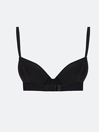 LCW DREAM Siyah Balenli Yarım Dolgulu Düz Tişört Sütyen