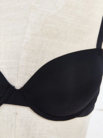 LCW DREAM Siyah Balenli Yarım Dolgulu Düz Tişört Sütyen