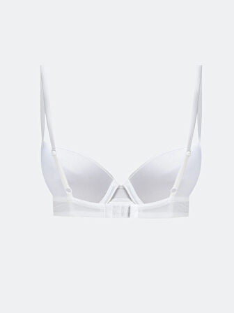 LCW DREAM Beyaz Balenli Yarım Dolgulu Düz Tişört Sütyen