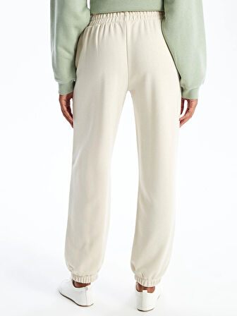 XSIDE Bej Kadın Beli Lastikli Düz Jogger Eşofman Altı