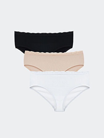 LCW DREAM Pembe Dantel Detaylı Hipster Külot 3'lü Paket