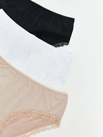 LCW DREAM Siyah Dantel Detaylı Hipster Külot 3'lü Paket