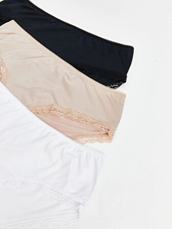 LCW DREAM Siyah Dantel Detaylı Hipster Külot 3'lü Paket