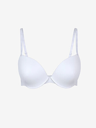 LCW DREAM Beyaz Balenli Dolgusuz Düz Tişört Sütyen