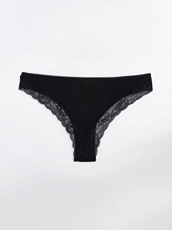 LCW DREAM Siyah Dantel Detaylı Brazilian Külot 3'lü Paket