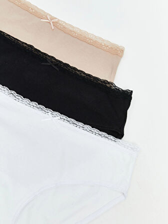 LCW DREAM Pembe Dantel Detaylı Bikini Külot 3'lü