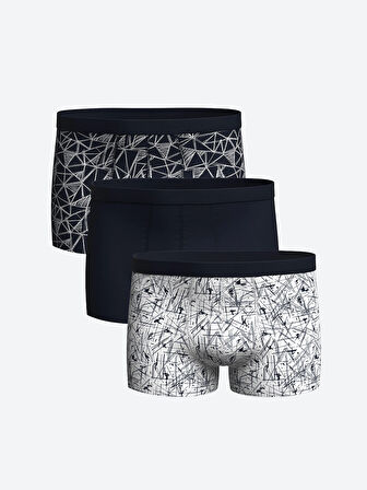 LC WAIKIKI Lacivert Standart Kalıp Pamuklu Esnek Erkek Boxer 3'lü