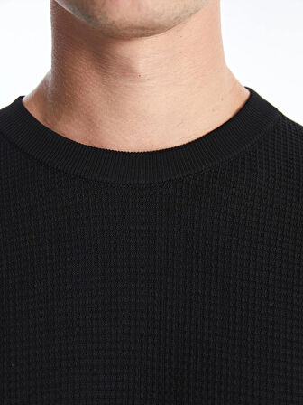 LCW Vision SİYAH Bisiklet Yaka Uzun Kollu Erkek Triko Kazak