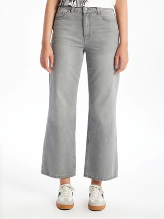 LCW Jeans Gri Wideleg Kadın Jean Pantolon