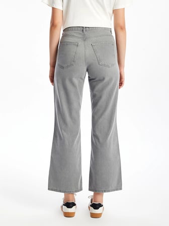 LCW Jeans Gri Wideleg Kadın Jean Pantolon
